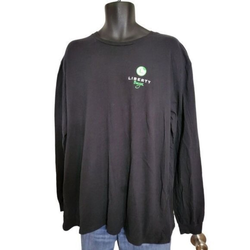 Anvil Liberty Long Sleeve Shirt Size XXL Burger I Demand Liberty Black Green